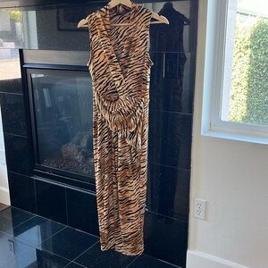 Rachel Roy Tiger print Summer Stretchy Maxi Dress M